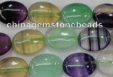 CFL778 15.5 inches 15*20mm oval rainbow fluorite gemstone beads