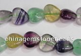 CFL788 15.5 inches 8mm heart rainbow fluorite gemstone beads