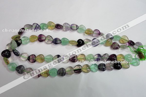 CFL788 15.5 inches 8mm heart rainbow fluorite gemstone beads