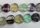 CFL789 15.5 inches 12mm heart rainbow fluorite gemstone beads