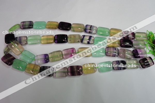 CFL793 15.5 inches 12*16mm rectangle rainbow fluorite gemstone beads