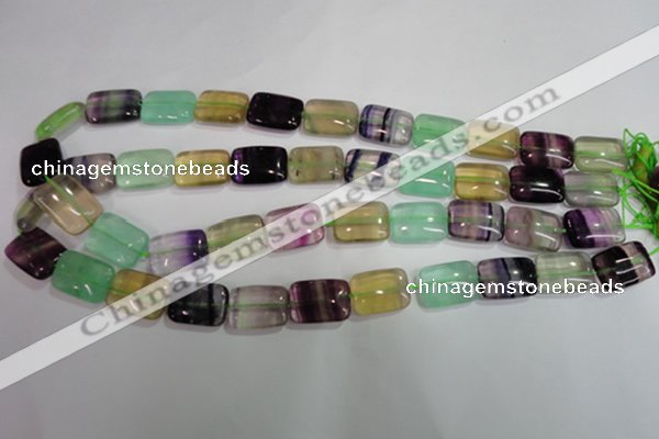 CFL794 15.5 inches 13*18mm rectangle rainbow fluorite gemstone beads