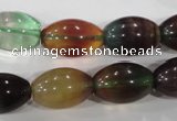 CFL814 15.5 inches 12*18mm rice rainbow fluorite gemstone beads