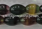 CFL815 15.5 inches 14*20mm rice rainbow fluorite gemstone beads