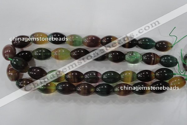 CFL815 15.5 inches 14*20mm rice rainbow fluorite gemstone beads