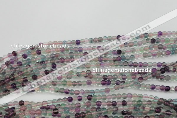 CFL901 15.5 inches 4mm round rainbow fluorite gemstone beads