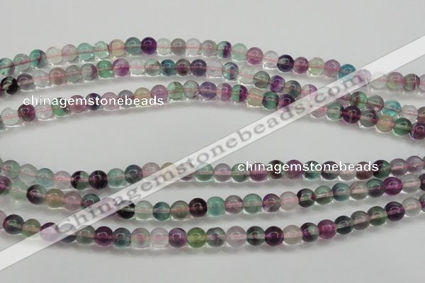 CFL902 15.5 inches 6mm round rainbow fluorite gemstone beads