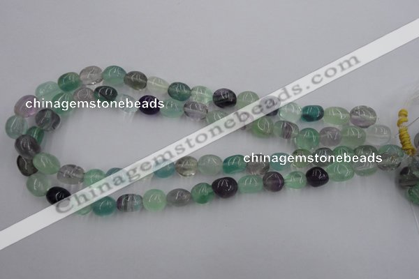 CFL952 15.5 inches 11*12mm nuggets natural fluorite beads wholesale