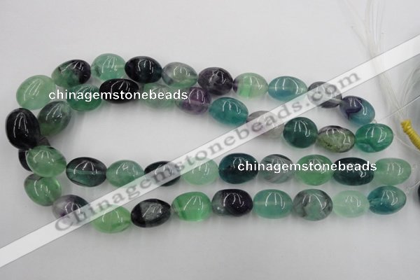 CFL953 15.5 inches 15*20mm nuggets natural fluorite beads wholesale