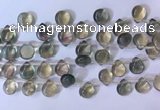 CFL962 Top drilled 9*12mm flat teardrop natural fluorite beads