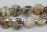 CFS07 15.5 inches 12mm flat round natural feldspar gemstone beads