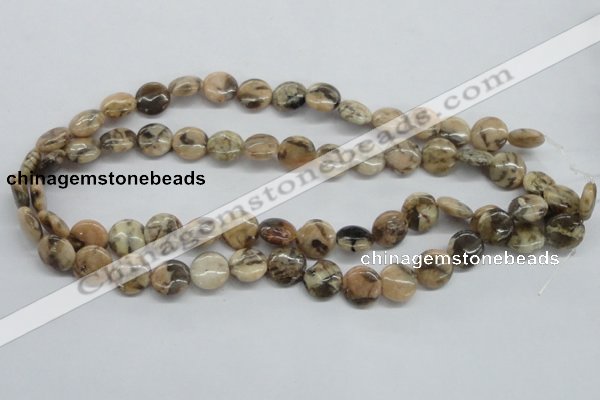 CFS07 15.5 inches 12mm flat round natural feldspar gemstone beads