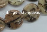 CFS08 15.5 inches 25mm flat round natural feldspar gemstone beads