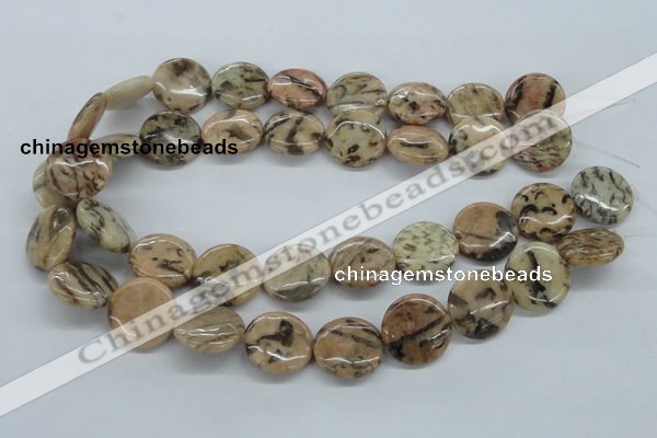 CFS08 15.5 inches 25mm flat round natural feldspar gemstone beads