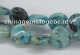 CFS107 15.5 inches 12mm flat round blue feldspar gemstone beads