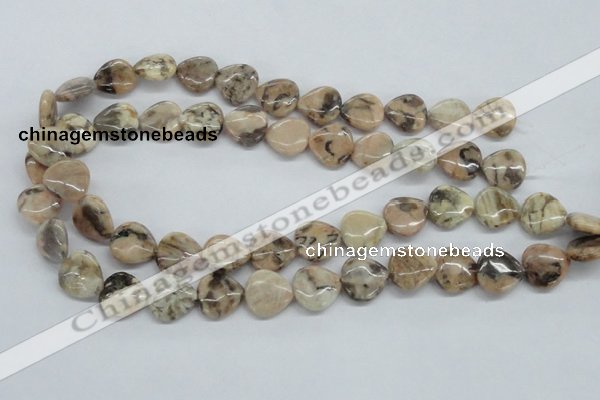 CFS11 15.5 inches 16*16mm heart natural feldspar gemstone beads