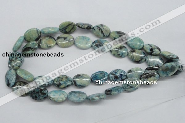 CFS112 15.5 inches 15*20mm oval blue feldspar gemstone beads