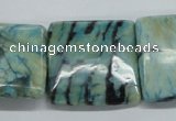 CFS115 15.5 inches 30*30mm square blue feldspar gemstone beads