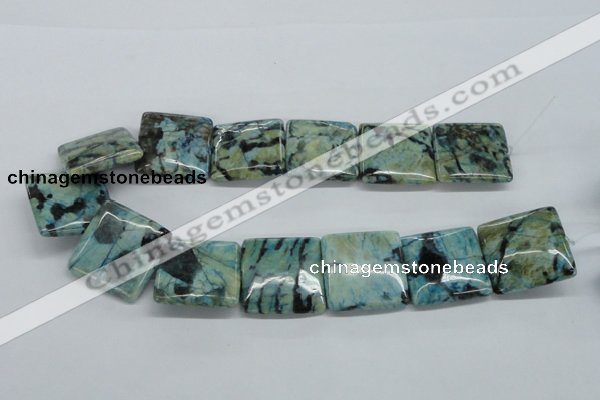 CFS115 15.5 inches 30*30mm square blue feldspar gemstone beads