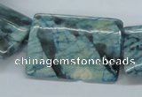 CFS118 15.5 inches 25*35mm rectangle dyed blue feldspar gemstone beads