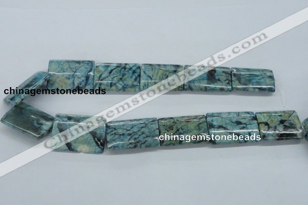 CFS118 15.5 inches 25*35mm rectangle dyed blue feldspar gemstone beads