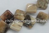 CFS14 15.5 inches 12*12mm diamond natural feldspar gemstone beads