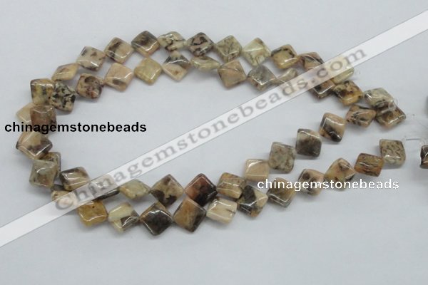 CFS14 15.5 inches 12*12mm diamond natural feldspar gemstone beads