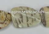 CFS206 22*30mm twisted rectangle natural feldspar gemstone beads