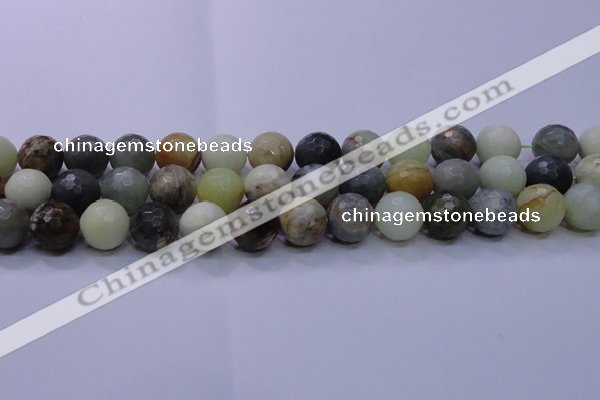 CFW07 15.5 inches 16mm faceted round flower jade beads wholesale