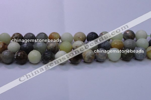 CFW08 15.5 inches 18mm faceted round flower jade beads wholesale