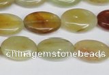 CFW127 15.5 inches 13*18mm flat oval flower jade gemstone beads