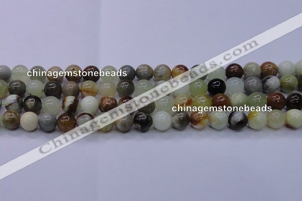 CFW14 15.5 inches 10mm round flower jade beads wholesale