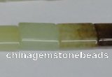 CFW142 15.5 inches 12*16mm flat tube flower jade gemstone beads