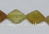 CFW158 15.5 inches 14*14mm diamond flower jade gemstone beads