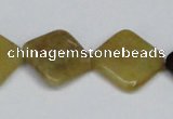 CFW159 15.5 inches 16*16mm diamond flower jade gemstone beads