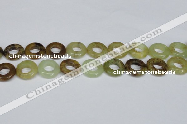 CFW168 15.5 inches 22mm donut flower jade gemstone beads