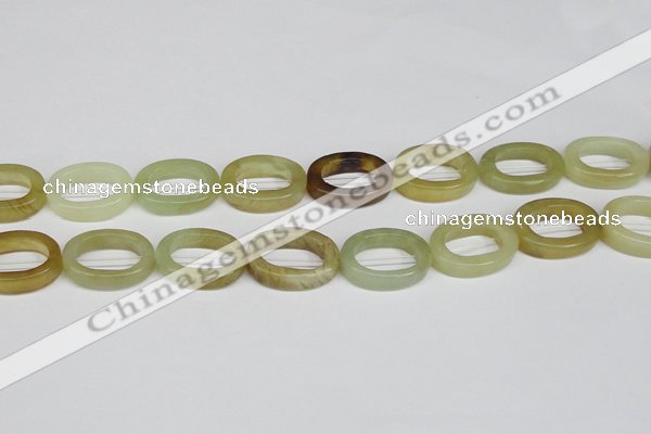 CFW169 15.5 inches 18*25mm oval flower jade gemstone beads