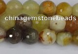 CFW212 15.5 inches 8mm faceted round flower jade beads