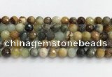 CFW220 15.5 inches 10mm faceted round flower jade beads