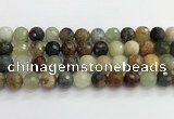 CFW221 15.5 inches 12mm faceted round flower jade beads