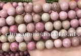 CFW48 15.5 inches 12mm round pink wooden jasper beads wholesale