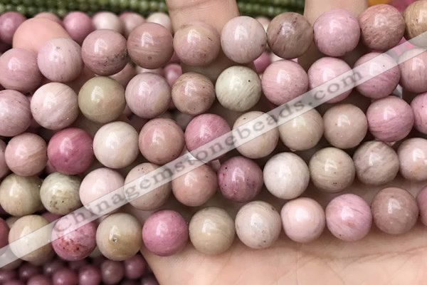 CFW48 15.5 inches 12mm round pink wooden jasper beads wholesale