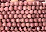 CFW78 15 inches 8mm faceted round pink wooden jasper beads
