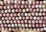 CFW84 15 inches 6mm faceted round pink wooden jasper beads wholesale