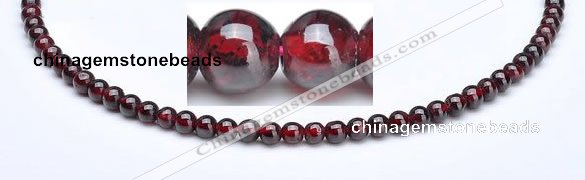 CGA05 15.5 inch 5mm round natural garnet gemstone bead Wholesale