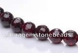 CGA08 multi sizes faceted round natural garnet gemstone beads Wh