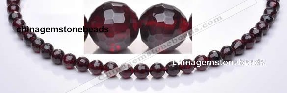 CGA08 multi sizes faceted round natural garnet gemstone beads Wh