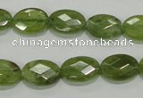 CGA101 15.5 inches 10*14mm faceted oval natural green garnet beads