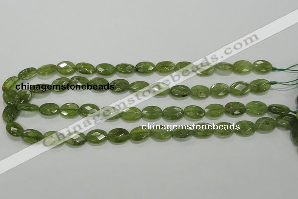 CGA101 15.5 inches 10*14mm faceted oval natural green garnet beads