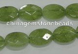 CGA102 15.5 inches 12*16mm faceted oval natural green garnet beads